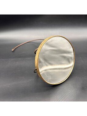 Vintage Double Sided Vanity Mirror Magnify Gold Tone Frame Hanging Stand Up